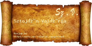 Sztoján Valéria névjegykártya