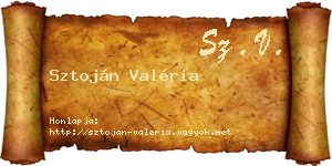 Sztoján Valéria névjegykártya